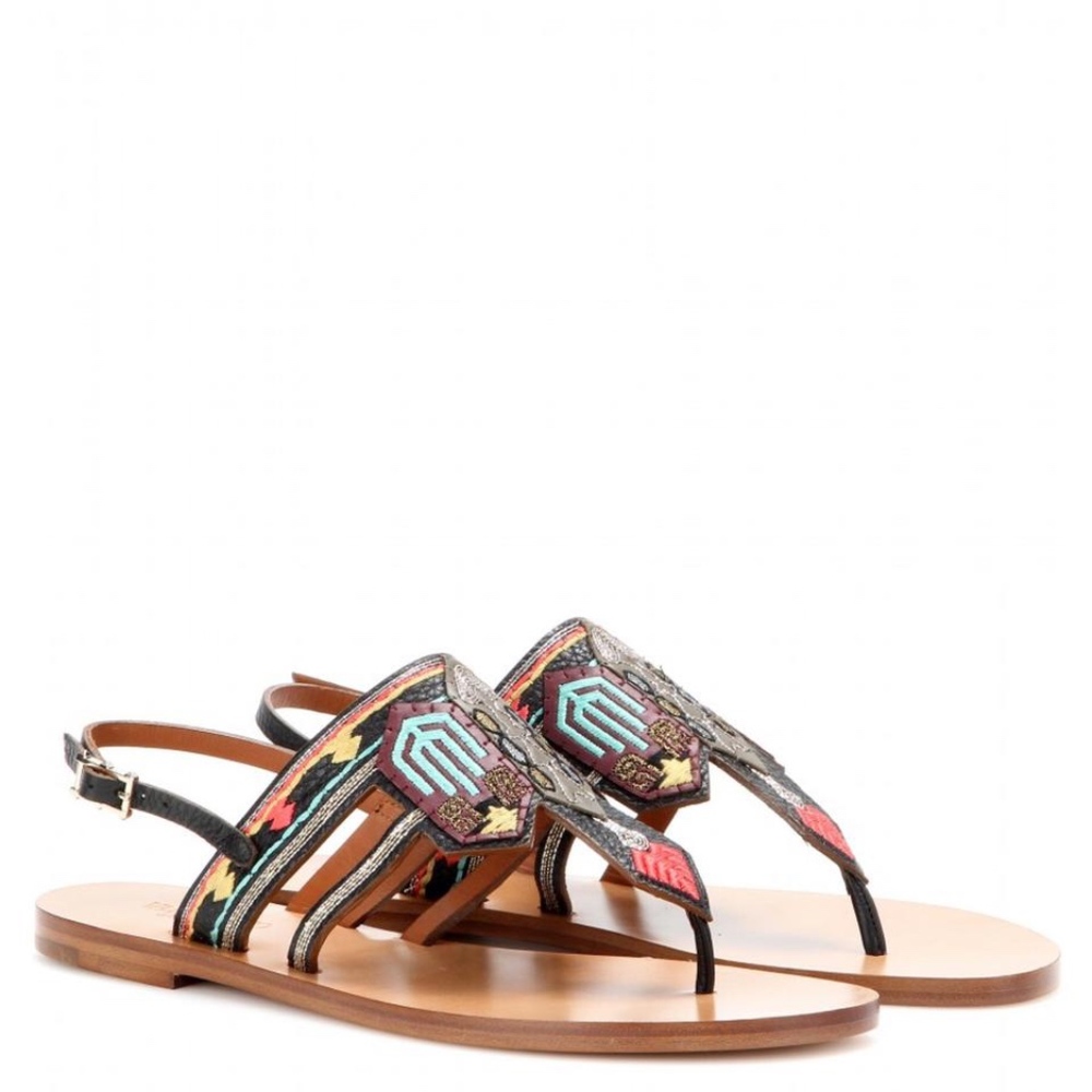 Valentino New W/ Tag 2016 Embroidered Sandals